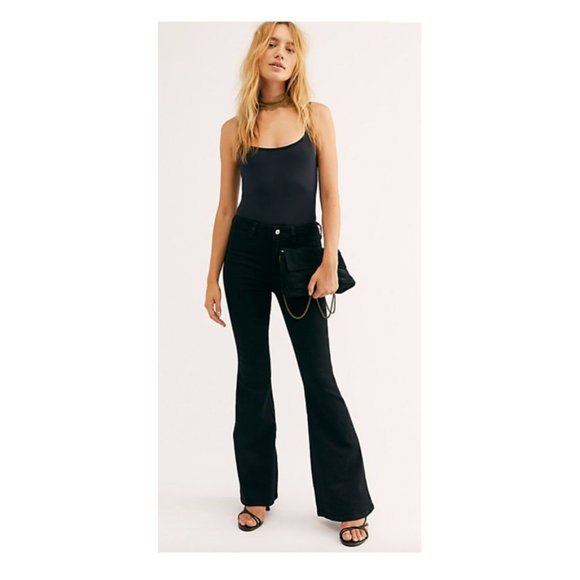 Free People Brooke Flare in Black (High Rise) - Picture 2 of 8
